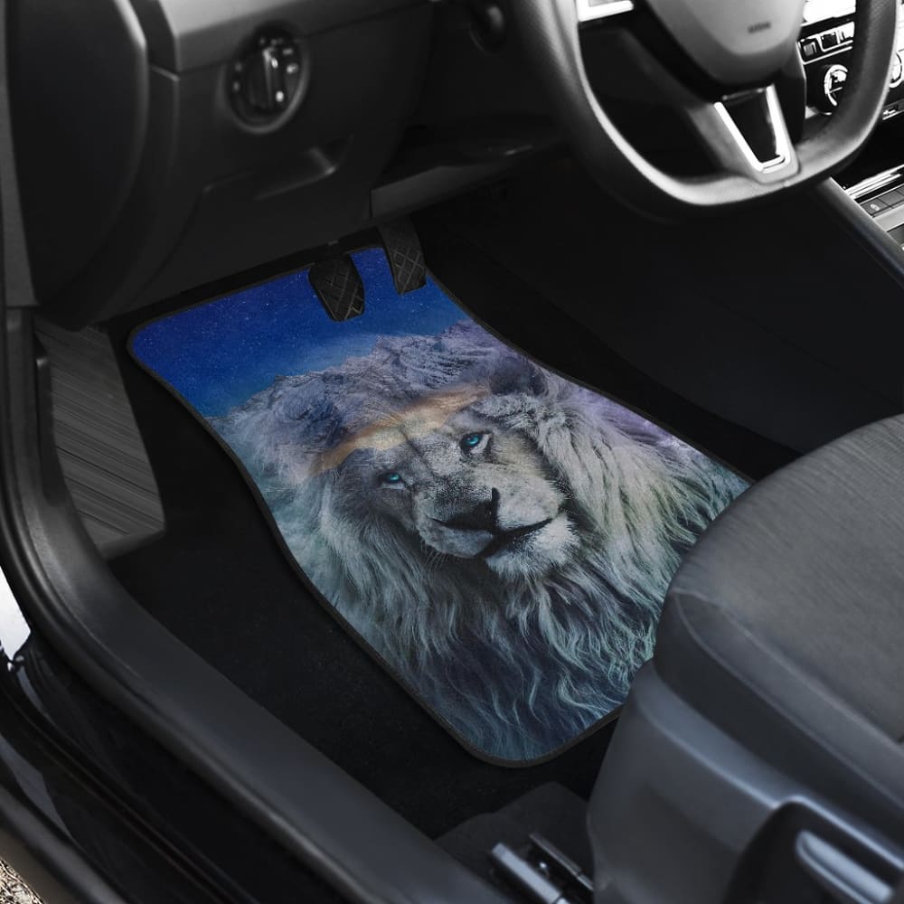 White Snow Mountain Lion Car Floor Mats 211303