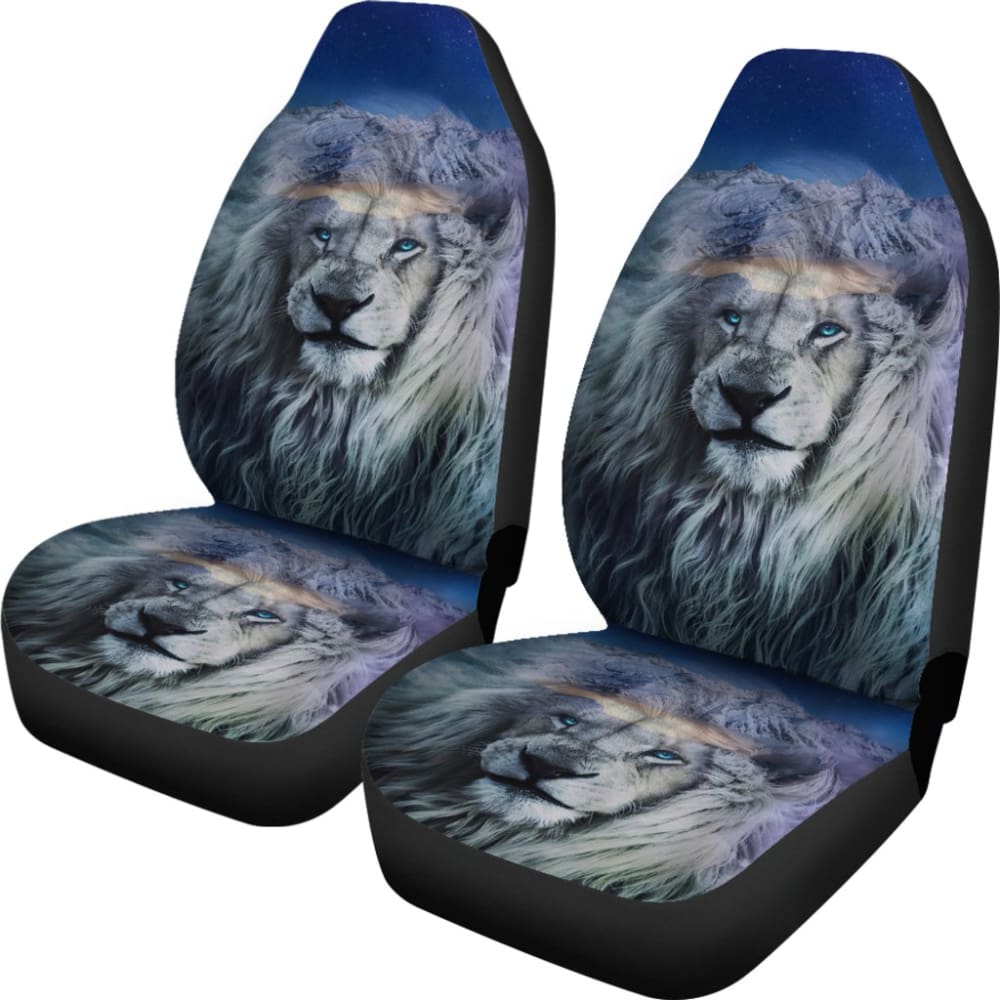 White Snow Mountain Lion Car Seat Covers 211303