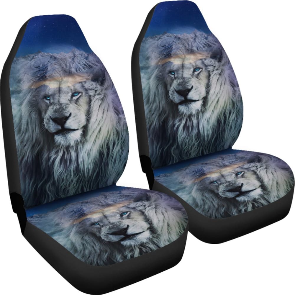 White Snow Mountain Lion Car Seat Covers 211303