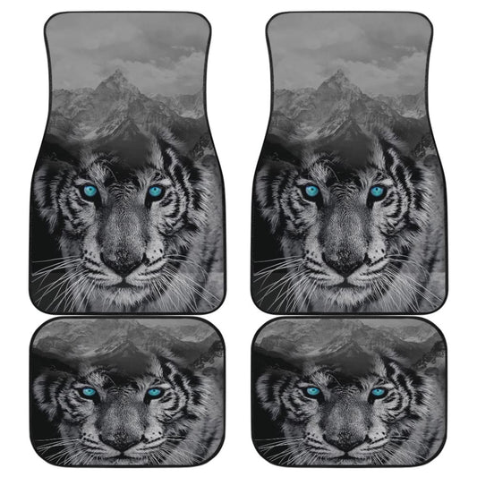 White Snow Tiger Floor Mats for Car 211303