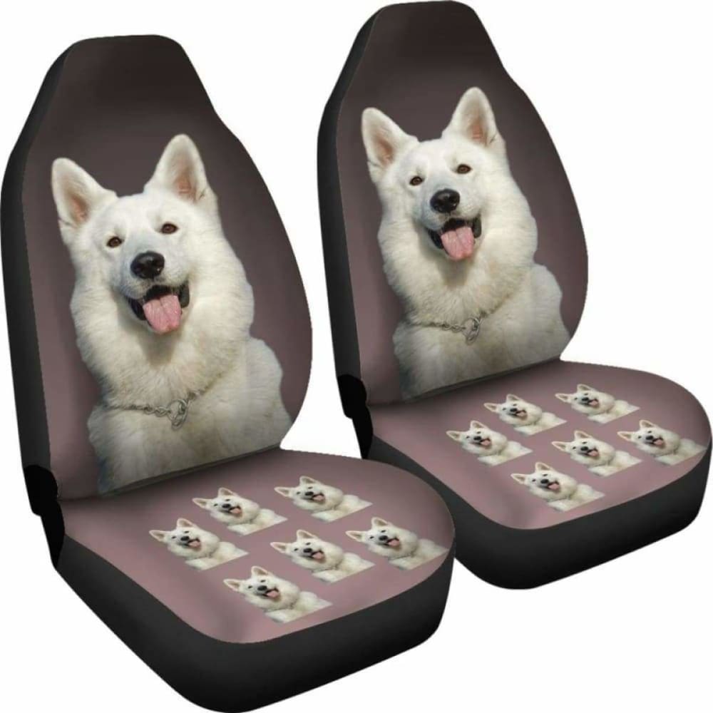 White Swiss Shepherd Car Seat Covers 091706