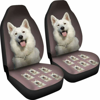 White Swiss Shepherd Car Seat Covers 091706