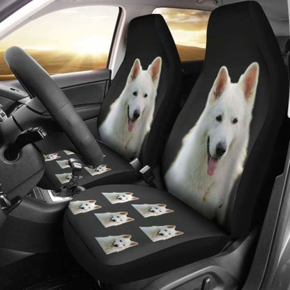 White Swiss Shepherd Car Seat Covers Black 091706