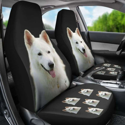 White Swiss Shepherd Car Seat Covers Black 091706