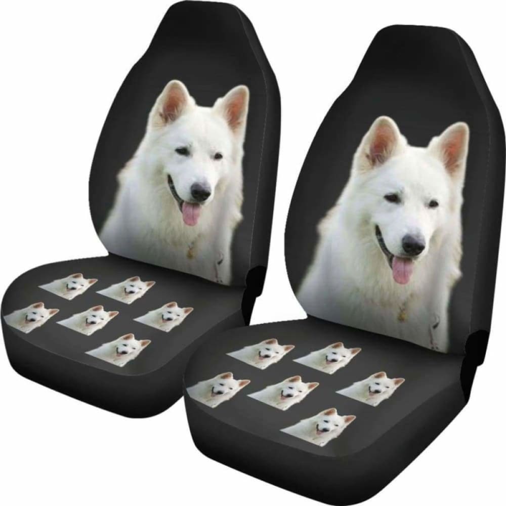 White Swiss Shepherd Car Seat Covers Black 091706