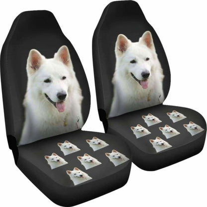 White Swiss Shepherd Car Seat Covers Black 091706
