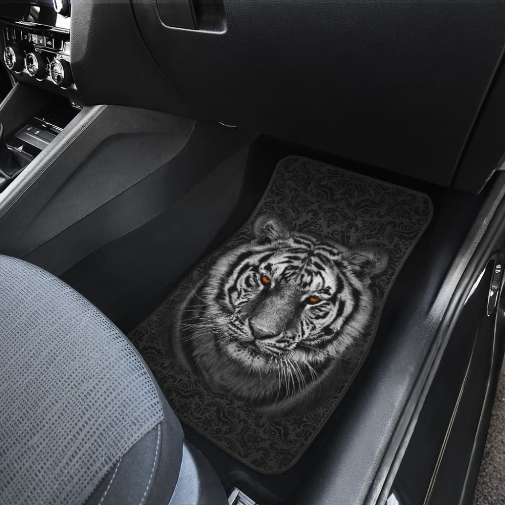 White Tiger Car Floor Mats 211003