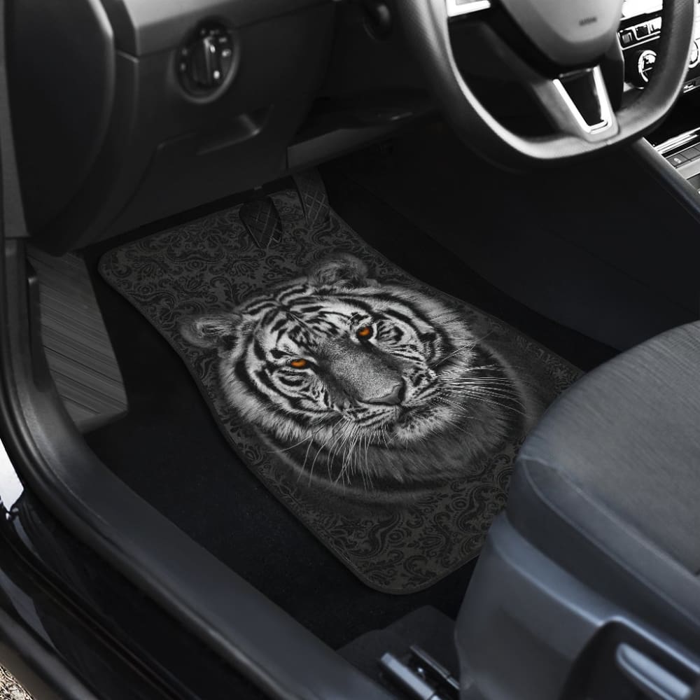 White Tiger Car Floor Mats 211003