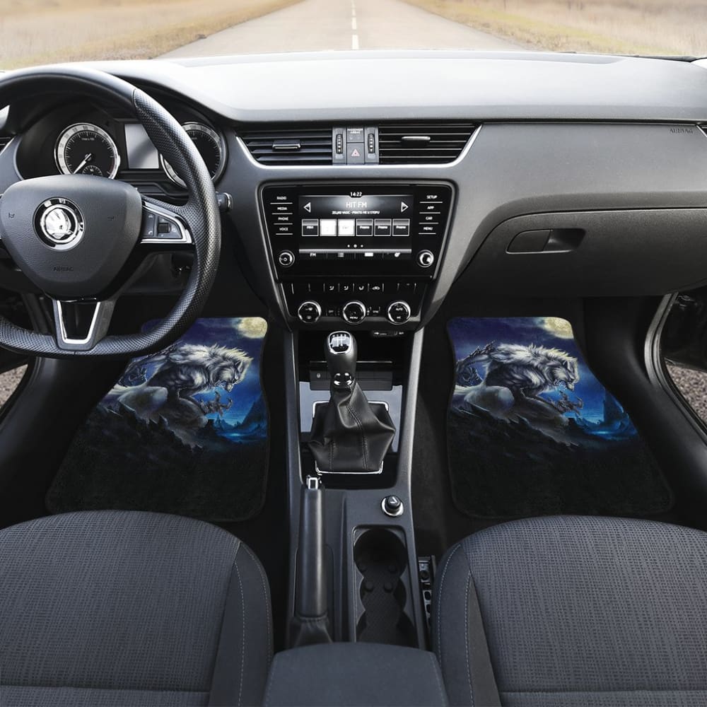 White Werewolf At Full Moon Dark Mountain Car Floor Mats 212109 - YourCarButBetter