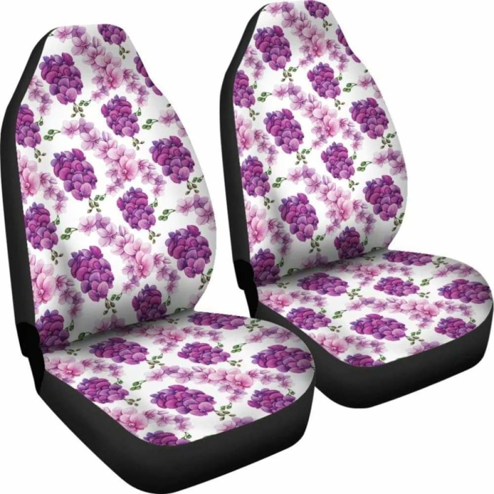 White With Pink And Purple Orchids Car Seat Covers 174914 - YourCarButBetter
