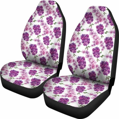 White With Pink And Purple Orchids Car Seat Covers 174914 - YourCarButBetter