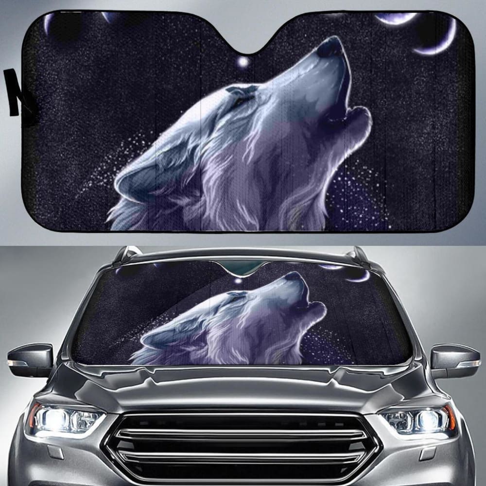 White Wolf Moon Native American Auto Sun Shades 093223 - YourCarButBetter