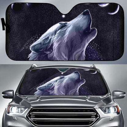 White Wolf Moon Native American Auto Sun Shades 093223 - YourCarButBetter