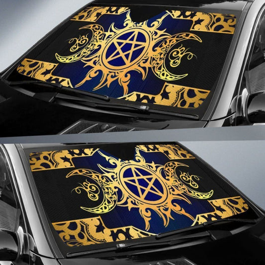Wicca Triple Moon Auto Sun Shades 550317 - YourCarButBetter