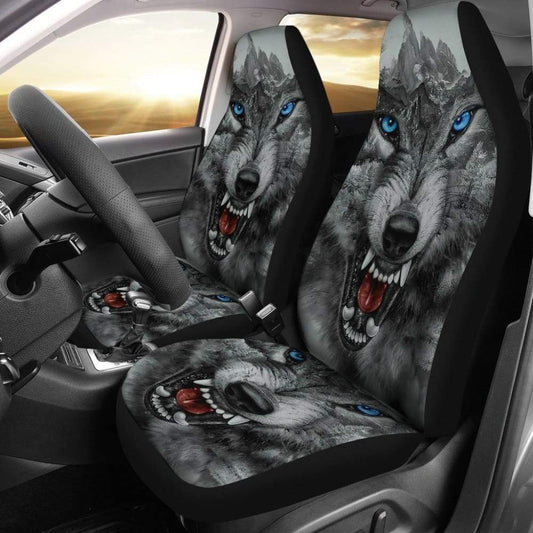 Wild Fierce Wolf Car Seat Covers 212502