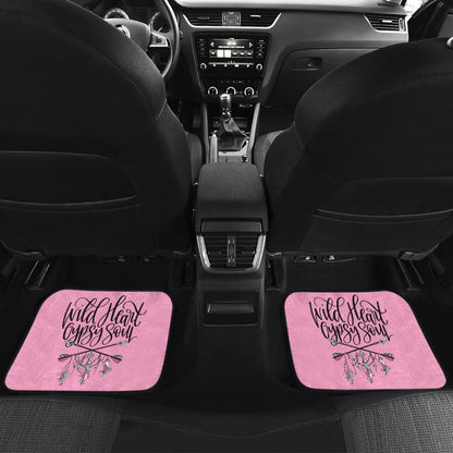 Wild Heart Gypsy Soul Pink Car Floor Mats 210305 - YourCarButBetter