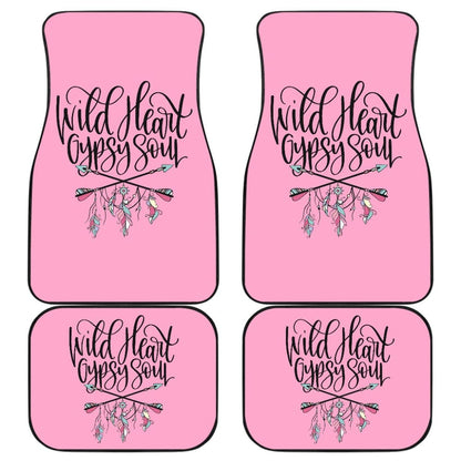 Wild Heart Gypsy Soul Pink Car Floor Mats 210305 - YourCarButBetter
