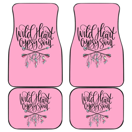 Wild Heart Gypsy Soul Pink Car Floor Mats 210305 - YourCarButBetter