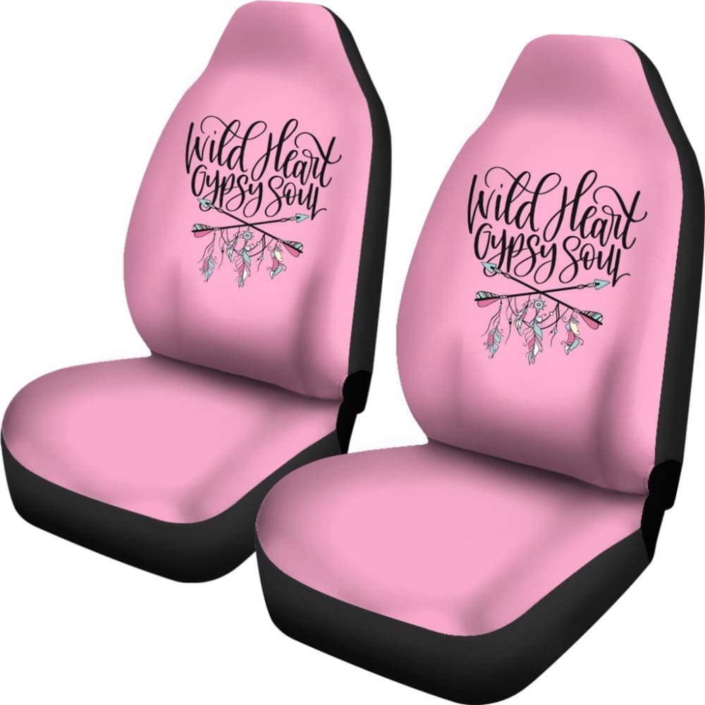 Wild Heart Gypsy Soul Pink Car Seat Covers 210305 - YourCarButBetter