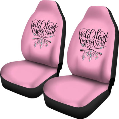 Wild Heart Gypsy Soul Pink Car Seat Covers 210305 - YourCarButBetter
