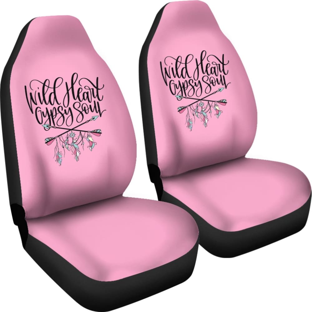Wild Heart Gypsy Soul Pink Car Seat Covers 210305 - YourCarButBetter