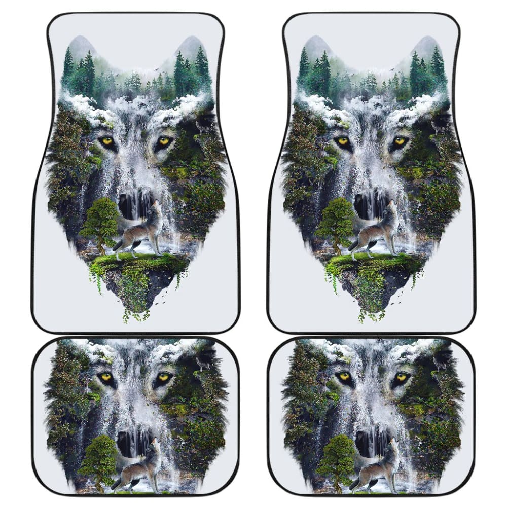 Wild Wolf Howling Car Floor Mats 211303
