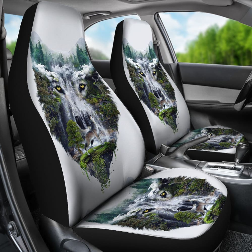 Wild Wolf Howling Car Seat Covers 211303