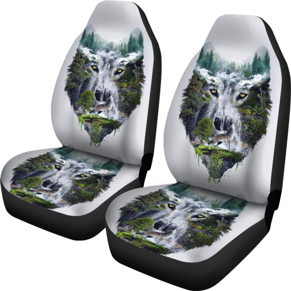Wild Wolf Howling Car Seat Covers 211303