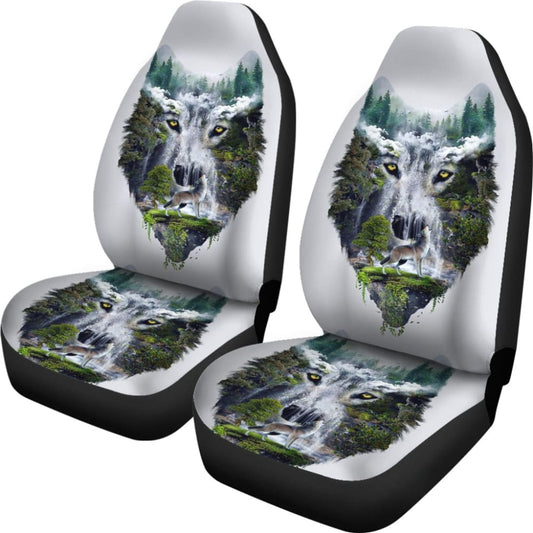 Wild Wolf Howling Car Seat Covers 211303