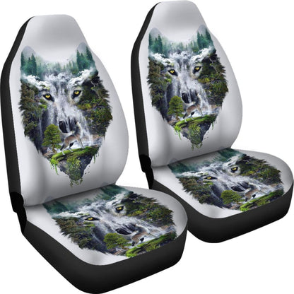 Wild Wolf Howling Car Seat Covers 211303