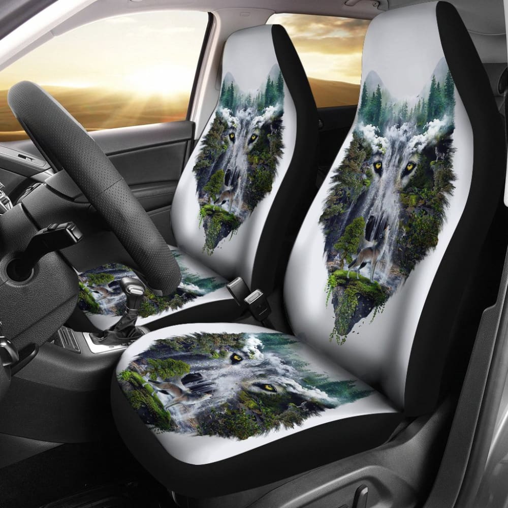 Wild Wolf Howling Car Seat Covers 211303