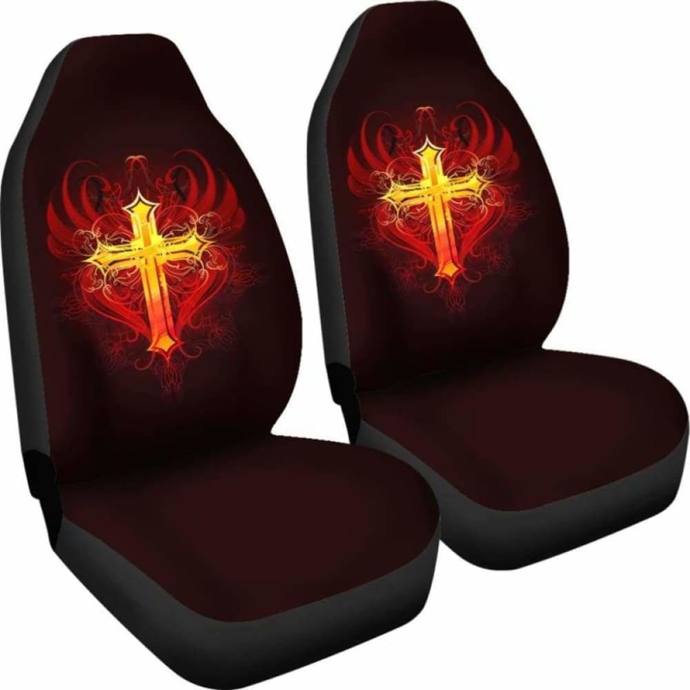 Winged Cross Car Seat Covers 160905