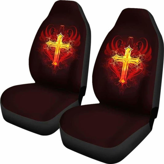 Winged Cross Car Seat Covers 160905