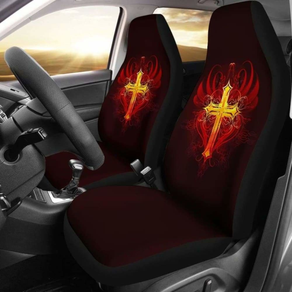 Winged Cross Car Seat Covers 160905