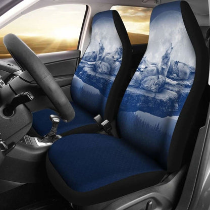 Wolf Car Seat Covers Family Blue 200904