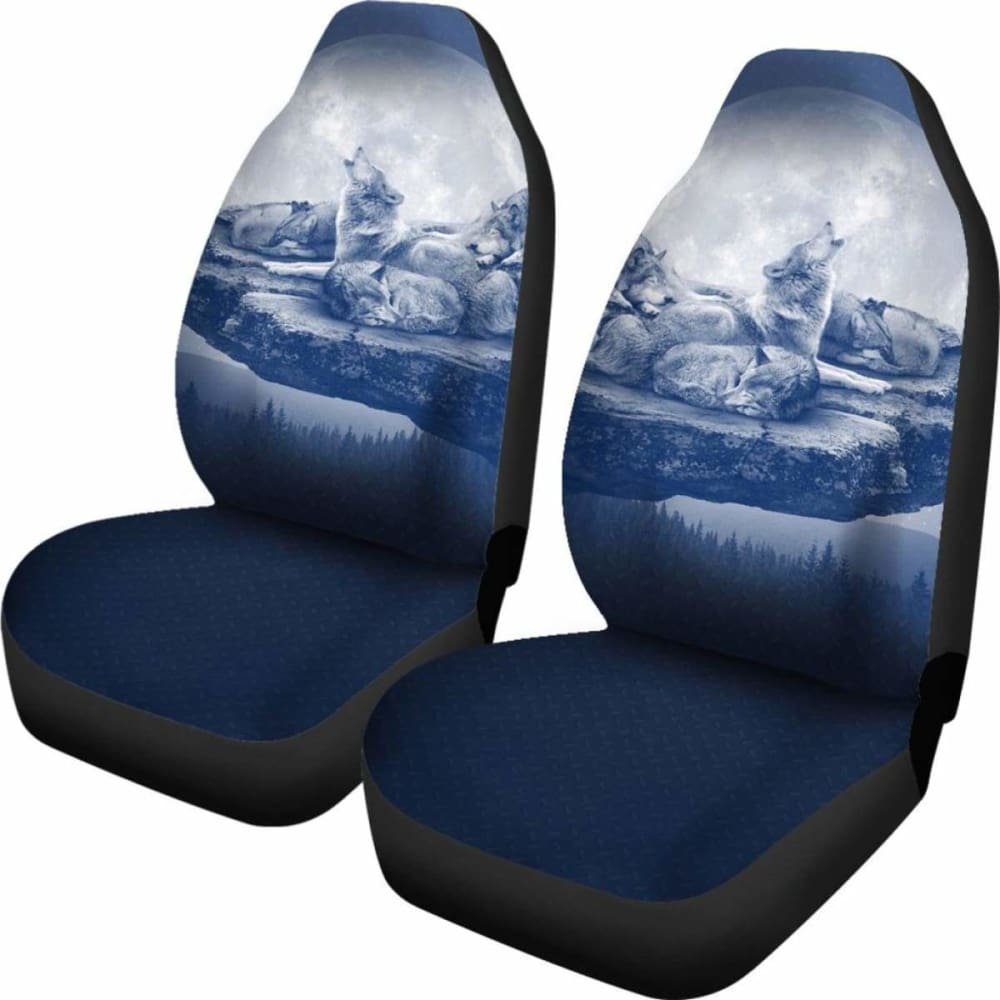 Wolf Car Seat Covers Family Blue 200904