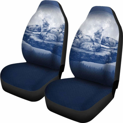 Wolf Car Seat Covers Family Blue 200904