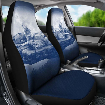 Wolf Car Seat Covers Family Blue 200904