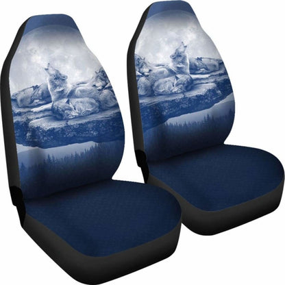 Wolf Car Seat Covers Family Blue 200904