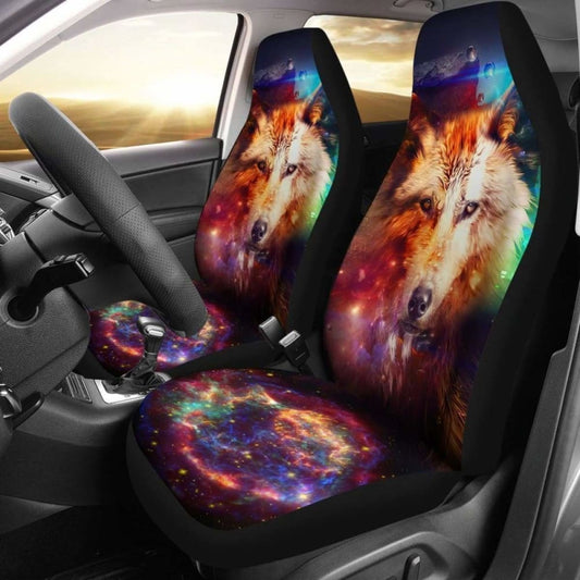 Wolf Colorful Car Seat Covers Amazing 200904