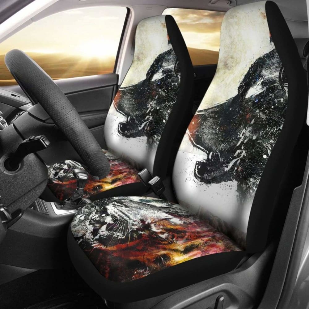 Wolf Drawing Car Seat Covers Amazing 200904