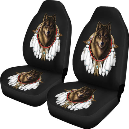 Wolf Dreamcatcher Native American Car Seat Cover 093223 - YourCarButBetter