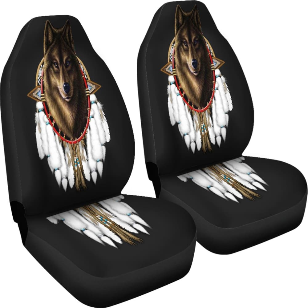 Wolf Dreamcatcher Native American Car Seat Cover 093223 - YourCarButBetter