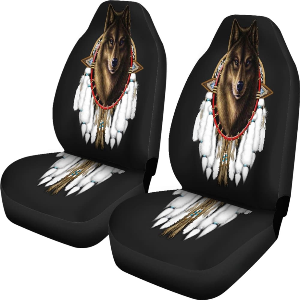 Wolf Dreamcatcher Native American Car Seat Cover 093223 - YourCarButBetter