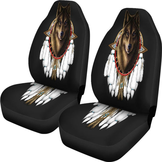 Wolf Dreamcatcher Native American Car Seat Cover 093223 - YourCarButBetter