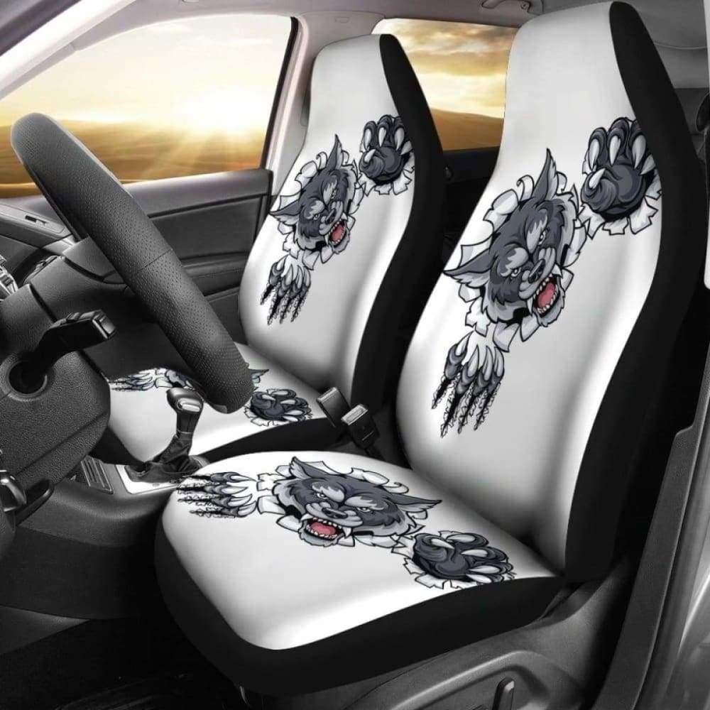 Wolf Fight Car Seat Covers 094513