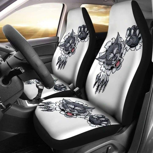 Wolf Fight Car Seat Covers 094513