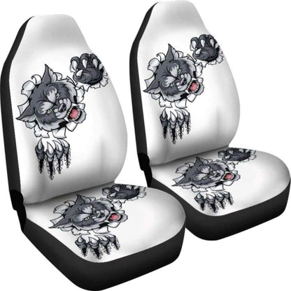 Wolf Fight Car Seat Covers 094513