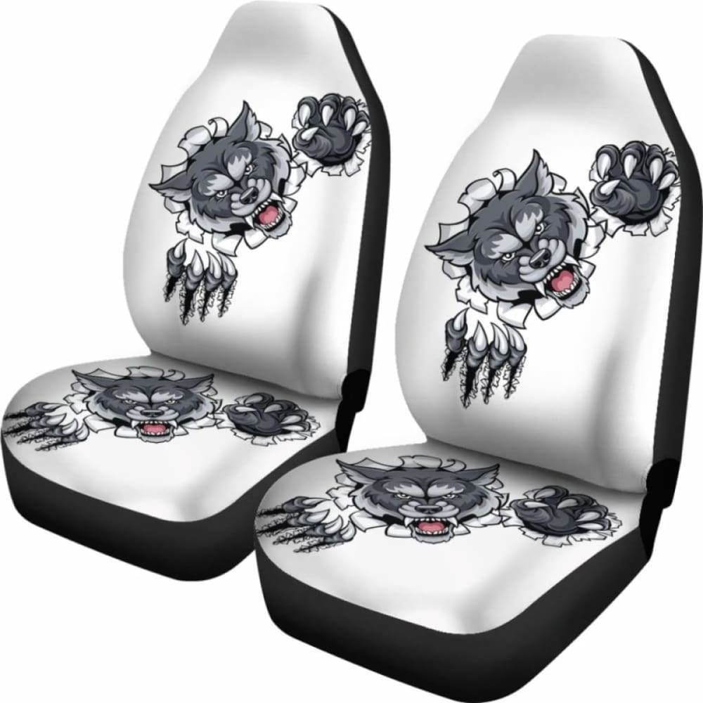 Wolf Fight Car Seat Covers 094513