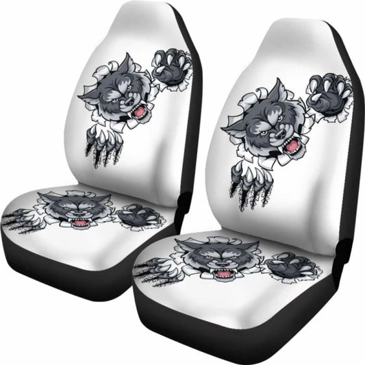 Wolf Fight Car Seat Covers 094513
